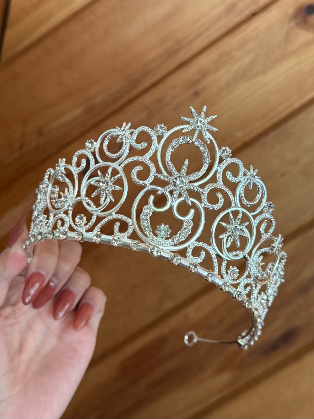 Glinda Wicked Bubble Crown Tiara Silver Rhinestone Metal Halloween Cosplay